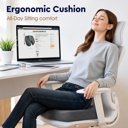 TushGuard Seat Cushion, Memory Foam Office Chair Cushion - Black, XXX-Large - Image 4