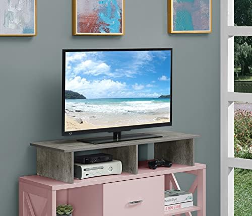 Convenience Concepts Designs2Go Wide TV Riser 42", for TVs up to 46" - Contemporary TV or Computer Riser for Living Room, Modern Office, Den, Faux Birch - Image 2