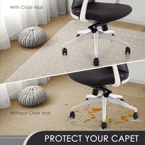 Kuyal Office Chair Mat for Carpet, Clear Heavy Duty Computer Chair Mat - Image 2