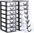 Thyle 2 Pcs Small Parts Organizer Drawers Stackable 7-drawer Box, Black by Thyle