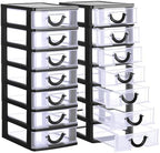 Thyle 2 Pcs Small Parts Organizer Drawers Stackable 7-drawer Box, Black by Thyle