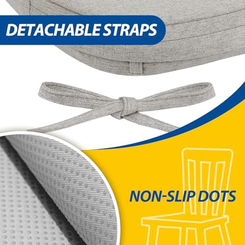 AAAAAcessories Chair Cushions for Dining Chairs, 17 x 16 x 2 in, Set of 6 - Image 5