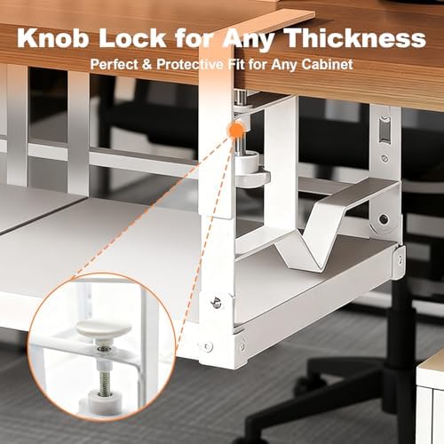 Adjustable Under Shelf Basket Knob Lock Cabinet Storage Holds 50 Lbs - Image 4