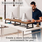 TEAMIX 42 inch Large Dual Monitor Stand Riser,TV Riser,Desk Shelf Organizer - Image 3