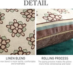 ISAENNE Vintage Linen Rectangle Throw Pillow Cover,Set of 2,20"x12"-Brune D - Image 4