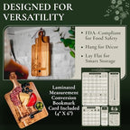 Wooden Cookbook Stand for Kitchen Counter - Reversible Recipe Book Holder with Cooking Measurement Conversion Card - Gift-Ready Adjustable Tablet Cookbook Holder Stand - 13.7"x8.2" - Image 3