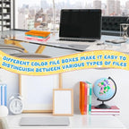 Affrolling 4 Pack A4 Plastic File Cases, Colorful Document Organizers - Image 5