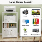 Natwind 4 Tier Printer Stand, File Cabinet w/Adjustable Open Shelves,White - Image 5