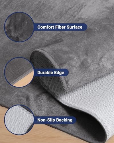 SALLOUS Chair Mat for Hard Floors, 60"x71" Washable Chair Mat Under Desk, Smooth Rolling Desk Chair Mat, Anti Slip Hard Floor Protector, Noise Reducing Desk Rug for Home Office Chair (Dark Gray) - Image 2
