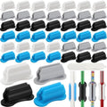 Sherr 60 Pack Adhesive Silicone Pencil Holders Bulk for Desk,Wave,Neutral by Sherr