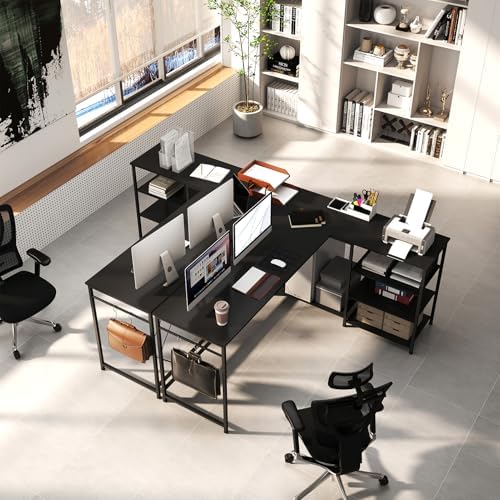 YOSHOOT 63" L Shaped Computer Desk, Gaming Desk - Image 2