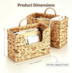 2 Pcs Hanging Magazine Basket, Woven Wall Mail Holder Organizer with Handle - Image 5