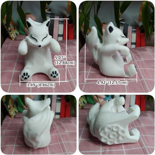 Fox Sticky Note Holder Cute Animal Pop-up Note Dispenser Funny for Desk Home Office School, 3x3 in, White, C16 - Image 3