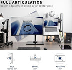 VIVO Free Standing Single Computer Monitor and Laptop Combo Desk Stand with Sleek Glass Base, Fits up to 32 inch Monitors and 17 inch Laptops, Black, STAND-V002FGL - Image 5