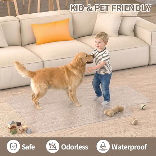 Office Chair Mat for Low Pile Carpet, 48"x60" Clear Smooth Glide with Lip - Image 4