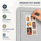 Felt Bulletin Board for Wall 48" x 36" Unfolded Size, Large Frameless Felt Pin Board, Soft Cork Board Alternative for Office, Home Planning, Notes, Photos & Wall Decor, Foldable Shipping, Easy Install - Image 3