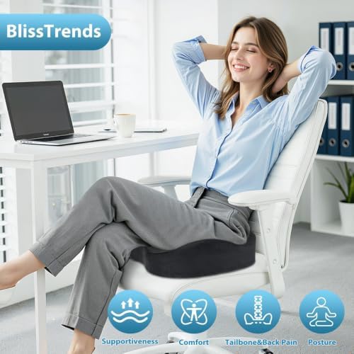 BlissTrends Memory Foam Seat Cushion for Office Chair & Car Seat, Grey - Image 4
