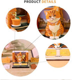 2027 3D Paper Carving Desk Calendar With LED Light (Orange Cat) - Image 5