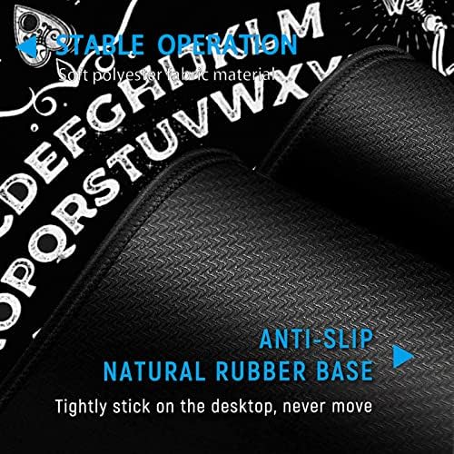 Gaming Mouse Pad & Keyboard Wrist Rest,Large Extended Mouse Pad 31.5X 11.8,Ergonomic Memory Foam Wrist Rest Support+Desk Mat Protector,for Office/Home Writing Pad,Ouija Board Pattern Black Mousepad - Image 3