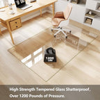 Koonmi Glass Chair Mat for Carpet, 48"x80" Thick Office Chair Mat - Image 2