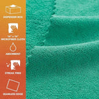 Arkwright Smart Rags Microfiber Cleaning Cloths, Pack of 50 in a Box, Lint Free 215 GSM Reusable Towels for Auto, Office and Household Cleaning, 16 x 16 in, Green - Image 2