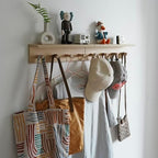 Entrance Coat Rack ，Coat Hooks, Wall-Mounted Wooden Hook Rack, Wall-Mounted Shelves are Very Suitable (Birch Color Finish—A-2) by CreatedOn2005