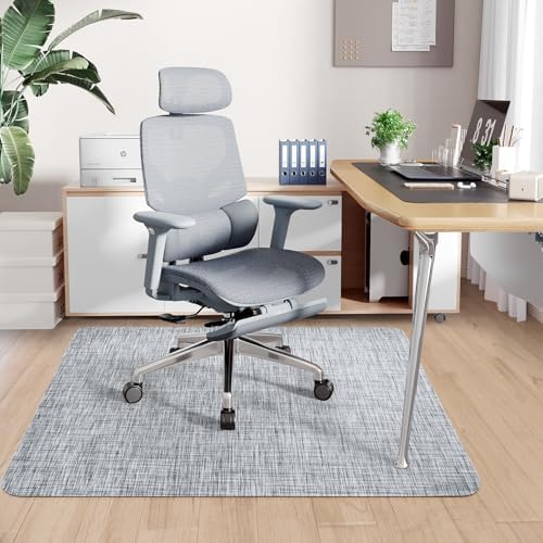 Sycoodeal Office Chair Mat for Hardwood & Tile Floor, 48" x 60" Heavy Duty Computer Gaming Chair Mat for Rolling Chairs Non-Curve, Anti-Slip, Floor Protector for Home Office (Grey) by SYCOODEAL