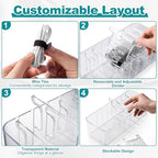 Cord Organizer Box 2 Pack – Clear Cable Organizer with Adjustable Dividers, Fits Up to 10ft Cables, Cord Storage Organizer for Chargers & Tech Accessories – Includes 16 Velcro Ties - Image 2