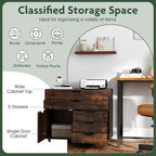 LOKO 5-Drawer Mobile File Cabinet, Office Storage Cabinet (Rustic Brown) - Image 5
