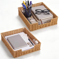 2 Pcs Rattan Letter Tray for A4 File, Woven Desk Organizer Tray by Ferrochef