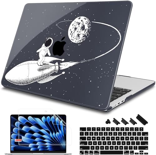 Mektron for 2026/2025/2024/2023 MacBook Air 15 INCH M5 A3448 /M4 A3241 /M3 A3114 /M2 A2941 Case, Printed Plastic Hard Shell Cover with 15.3" Liquid Retina Display Touch ID, Astronauts by Mektron