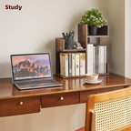 Aibiju Book Display Shelf Small Desk Organizer, Desk Top Storage Organizer, Cookbook Storage Kitchen Counter Shelf, Tabletop Plant Shelf Stand Rustic Brown YD-DSR002H - Image 2