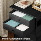 MAHANCRIS 5 Drawer File Cabinet,Rolling Filing Chest Cabinet with Wheels, Under Desk Storage Organizer, Printer Stand with Non-Woven Fabric Drawer, for Home Office, Study, Black FCBK4801 - Image 5