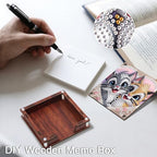 4pcs Cute Animal Diamond Art Painting Note Box for Adults, Wooden DIY Sticky Notes Holder Kit with 480 Blank Notepads, Multi-Purpose Desk Organizer for Home Office, Study Thoughtful Gift - Image 6