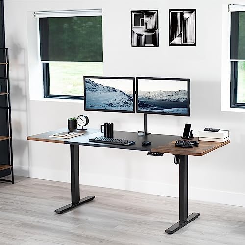 VIVO Black/Vintage Brown 71 x 30 in Table Top, DESK-TOP72-30BN - Image 2