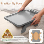 SINWANT Couch Armrest Table with 360° Rotated Phone Holder,Gray Bamboo - Image 4