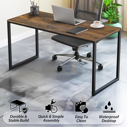 SHW Mission 40-Inch Home Office Computer Desk, Rustic Brown - Image 4