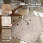 48"x60" Office Chair Mat for Hardwood Floor, Non-Slip Washable Light Pink - Image 3