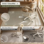 46"X56" Tempered Glass -Glass Chair Mat, Heavy Duty Hard Floor Mat for Home - Image 5