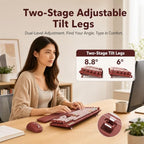 SABLUTE Wireless Keyboard Mouse Combo, Burgundy Red, Magnetic Wrist Rest - Image 4