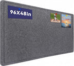 Extra Large Bulletin Board 96" x 48", Felt Pin Board, Dark Gray by Hrrtyueg