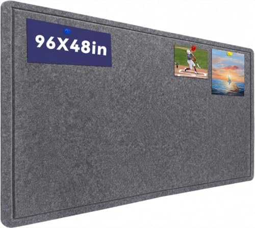 Extra Large Bulletin Board 96" x 48", Felt Pin Board, Dark Gray by Hrrtyueg