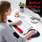 Ospelelf Mouse Pad with Wrist Rest Set Gel Ergonomic Keyboard Wrist Support Anti-Slip Rubber Bottom Office Women Desk Accessories for Computer, Laptop and Gaming, Black and Red - Image 5