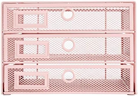 Annova Desk Organizer Wire Mesh 3 Tier Sliding Drawers Paper Sorter/Multifunctional/Premium Solid Construction for Letters, Documents, Mail, Files, Paper, Kids' Art Supplies (Light Pink) - Image 5