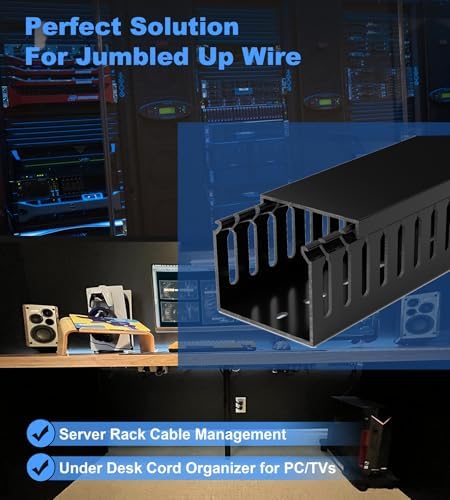 ZhiYo 2"H x 2.4"W Cable Management Raceway, 95in Under Desk Channel, Black - Image 6