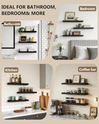 WALI Floating Shelves for Wall, 3 Tier Bathroom Storage Shelf Over Toilet, for Bedroom Bookshelf, Living Room Decor, Kitchen, Nursery, Laundry, Soundbar Floating Shelf Mount Under TV (CS103L), Black - Image 3