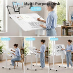 3-in-1 Standing Drafting Desk with 90° Tilt Whiteboard, 35×24" - Image 5