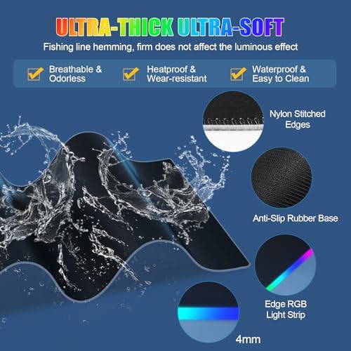 Wireless Charging RGB Mouse Pad with Phone Stand, Large Gaming Desk Mat - Image 6