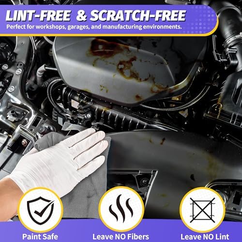 Microfiber Cleaning Cloth,150 Pack Grey Cleaning Rags, Bulk All-Purpose Lint-Free Shop Towels Wipes, Commercial Micro Fiber Cleaning Towels Washcloth for Car Garage Housekeeping 11.5"*11.5" - Image 3