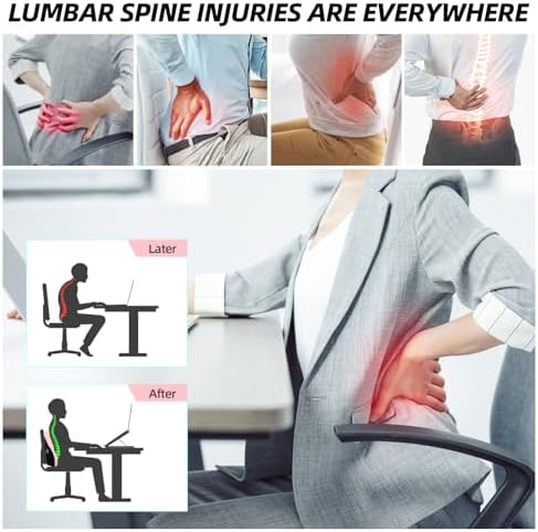 LIQUN Memory Foam Seat Waist Pillow, for Office Chair, Car, Game Chair Lower Back Pain Relief and Improve Posture Lumbar Support Pillow, (Black) - Image 5